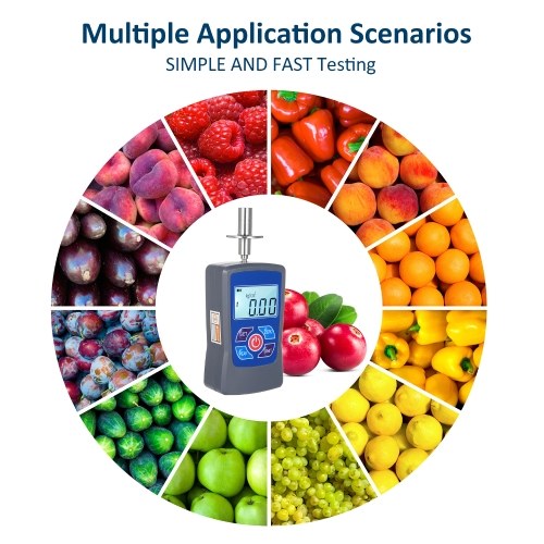 GY-M15 Digital Fruit Hardness Tester Meter Mini Fruit Penetrometer Durometer with Range 0.2 to 15 Kgf/cm² (x10^5 Pa) Load Division Value 0. 01Kgf/cm² Pressure Head Diameter Φ11.1mm for Fruits 