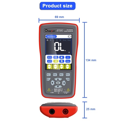 

TOOLTOP 2in1 Car Signal Generator Multimeter 2.8inch Color Display Comprehensive Coil Solenoid Relay Control Dual Mode Switch Multiple Signal Outputs for Accurate Vehicle Maintenance Audio Coordination