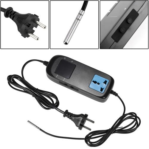 

Electronic Thermostat LED Digital Display Breeding Temperature Controller Thermocouple Thermostat with Socket AC 90V～250V