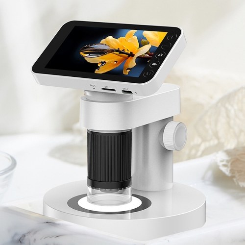 Portable Professional 1000X Magnification Optical Microscope 4.0-inch TFT Color Screen Versatile Science Experiment Kit  for Elementary and Middle School Students 