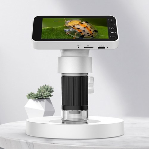 Portable Professional 1000X Magnification Optical Microscope 4.0-inch TFT Color Screen Versatile Science Experiment Kit  for Elementary and Middle School Students 