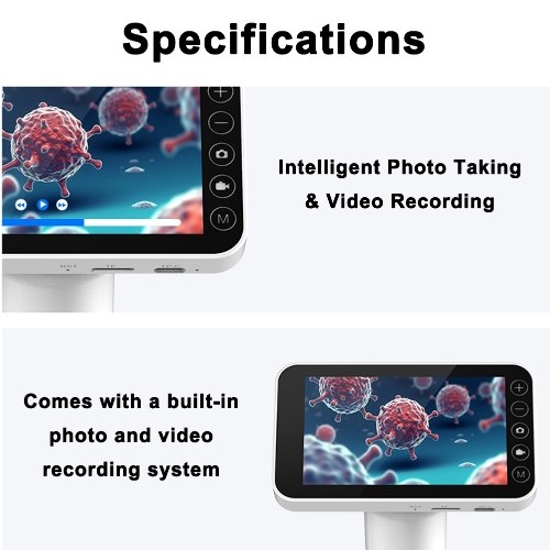 Portable Professional 1000X Magnification Optical Microscope 4.0-inch TFT Color Screen Versatile Science Experiment Kit  for Elementary and Middle School Students 