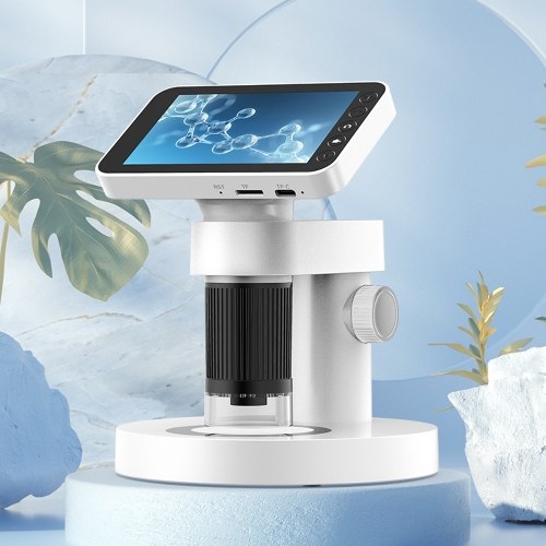 Portable Professional 1000X Magnification Optical Microscope 4.0-inch TFT Color Screen Versatile Science Experiment Kit  for Elementary and Middle School Students 