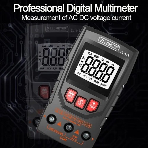 Professional Digital Multimeter Color Display Handheld Multimeter NCV  Tester Professional Voltage Current Capacitance Resistance Diode Measurement Meter with Flashlight Automatic Shutdown Function 