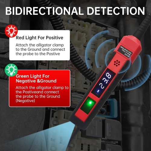NS-870 Digital Auto Power Test Pen 4-75VDC Voltage Tester Bipolar Car Wiring Tester Versatile Automobile Troubleshooting Tools 