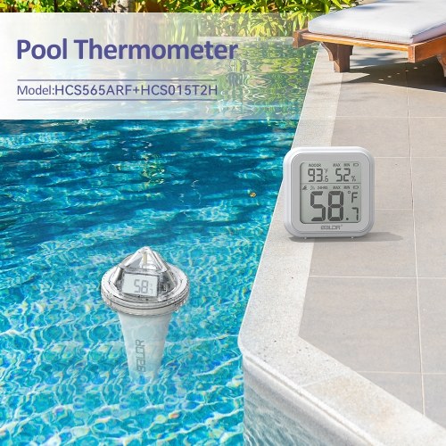 Pool Thermometer Floating Easy Read Digital Swimming Pool Thermometer Wireless Water Temperature Gauge with Indoor Thermometers Floating Thermometer for Pool/Hot Tub/Fish Tank 