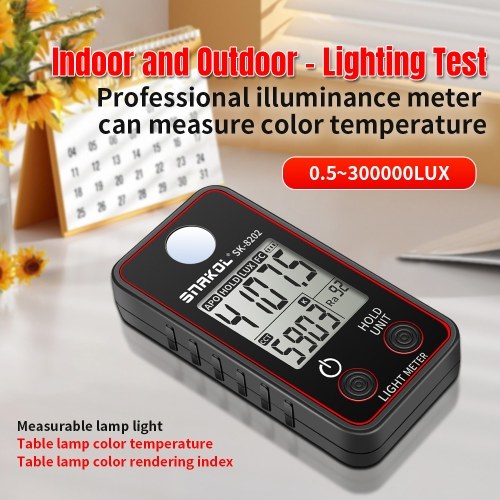 Color Temperature Tester High Precise Illuminance Meter 0.5-300000LUX LED Illumination Test Meter Photographic Luminance Measuring Device 