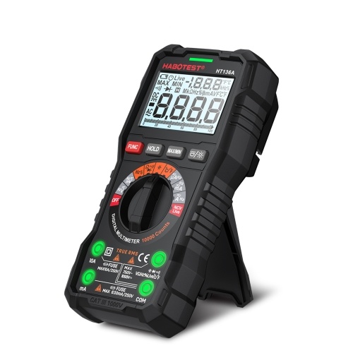 

HABOTEST HT136A Цифровой мультиметр 10000 отсчетов, детектор напряжения и тока с емкостным сопротивлением, частотой, температурным тестом