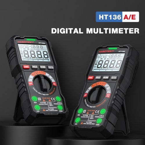 HABOTEST HT136A Digital Multimeter 10000 Counts Voltage Current Detector with Capacitance Resistance Frequency Temp Test 