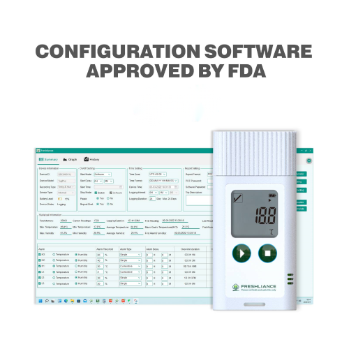 USB Temperature Recorder Fruit Cold Storage Coldchain Transportation Temperature Logger Large Capacity Data Storage with PC Data Export PDF/CSV Reports Automatic Generating Function 