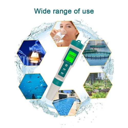 Multifunctional Digital 7 in 1 Water Quality Tester Portable High Accurancy Water Quality Test Pen Water Quality Measurement Tool Water PH/TDS/EC/Salinity/ORP/S.G/Temperature Measuring