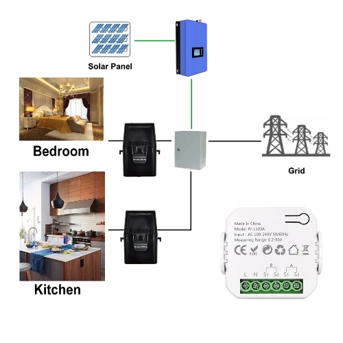 

Tuya WiFi Energy Switch Multifunction Power Voltage Current Meter Mobilephone APP Real-time Power Statistics with Power Setting Function 1CT