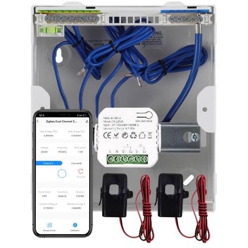 Tuya ZigBee Energy Switch Multifunction Power Voltage Current Meter Mobilephone APP Real-time Power Statistics Daily Monthly Total Power Consumption Querying with Power Setting Function 