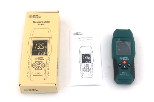 SMART SENSOR Wood Moisture Meter Pin Type Humidity Meter Pocket Size Moisture Detector with LCD Display Moisture Content Meter with 4 Modes for Wood Bamboo Paper Herbs 