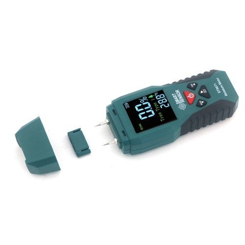 SMART SENSOR Wood Moisture Meter Pin Type Humidity Meter Pocket Size Moisture Detector with LCD Display Moisture Content Meter with 4 Modes for Wood Bamboo Paper Herbs 