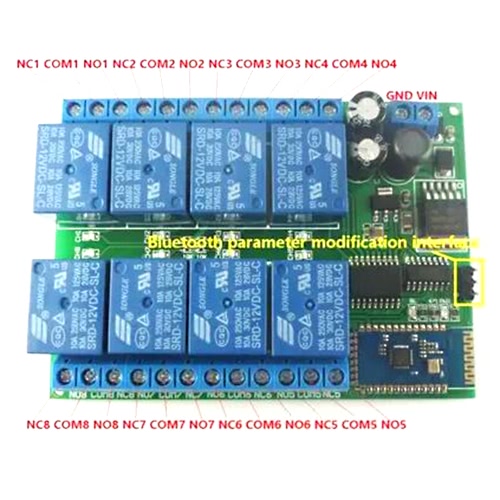 

12V 8CH Android BT Relay Board Wireless Control Remote Control Switch Intelligent Home Lighting
