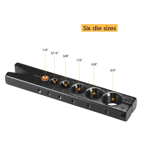 

Eccentric Flaring Tool Set for Refrigeration Water Gas Brake Line Applications Tubing 6 Dies Sizes 1/4 - 3/4inch 45 Degree Angle Eccentric Cone Type Flaring Tool Kit for Copper Brass Aluminum Mild Steel Pipe