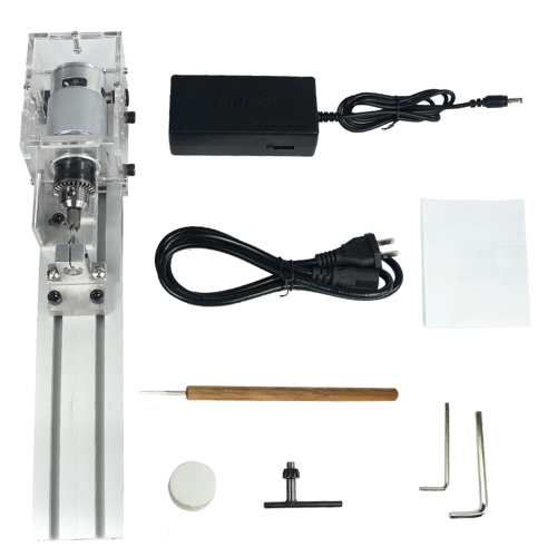 

Beading Machine Mini DIY Woodworking Lathe Miniature Buddha Pearl Lathe Grinding and Polishing Beads Small Cutting Round 24V DC 80W