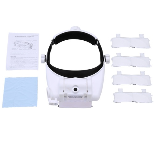 

8100G 3LED Lights High Definition Old Man Чтение / Ремонт / Ремесла Широкоугольный объектив Шлем Лупа