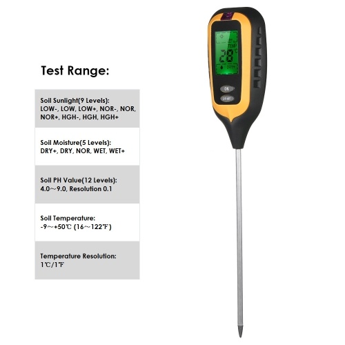 

4-in-1 Soil Tester PH Moisture Temperature Light Intensity