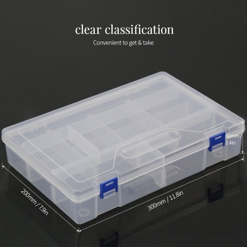 

Transparent Plastic Storage Box Multiple Compartments Slot