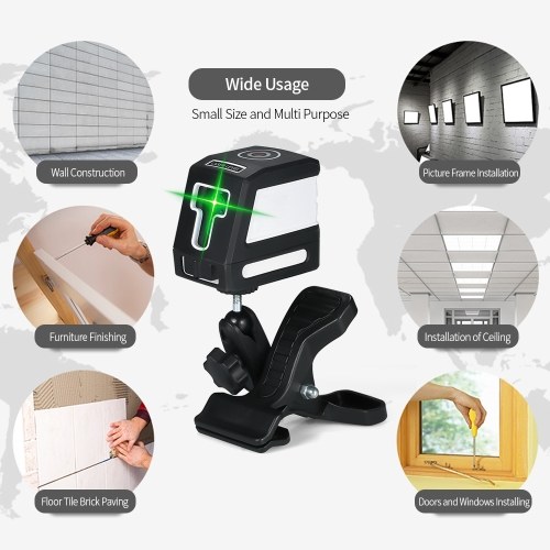 

Self-Leveling 2 Lines Green Laser Level Professional Horizontal and Vertical Cross Line Leveling Laser Level Kit with Selectable Laser Lines and Vertical Beam Spread