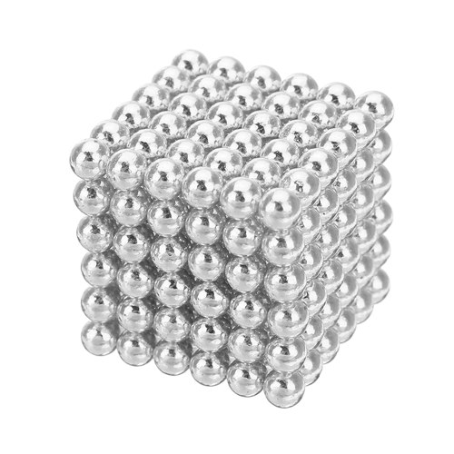 216Pcs 3mm Magnetic Ball Set Magic Magnet Cube Building Toy for Stress Relief Silver Color