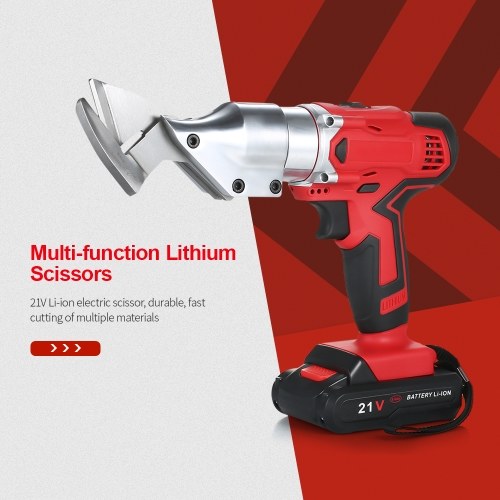 

21V Li-ion Cordless Rechargeable Electric Scissor Metal Sheet Shear Cutter Scissors Rotating Head Power Tool