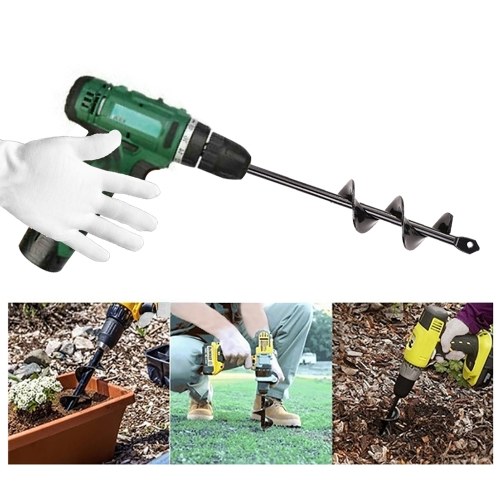 

Spiral Drill Bit Earth Auger Flower Bulb Auger Ground Hole Digger Drilling Yard Planting Weeding Bedding Tool