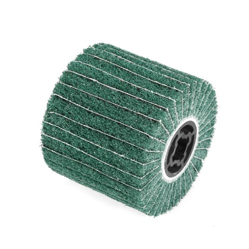 Non-Woven Burnishing Wheel Stainless Steel Wire Drawing Wheel Fiber Wheel of Portable Motor Burnishing Polishing Wheel Compatible with Burnishing Machine/Polisher/Sander Green 60# 120mm*100mm