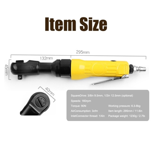 Heavy Right Angle Pneumatic Ratchet Wrench SquareDrive Shaft Pneumatic Wrench Professional Auto Repairing Tools 