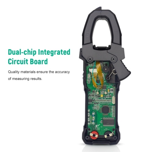 FUYI AC DC Inrush Current Clamp Meter 6000 Count Automatic Range Clamp Multimeter Temperature Testing Multifunctional Dual Display True RMS AC DC Surge Current Clamp Ammeter Clamp Gauge Black FY219 