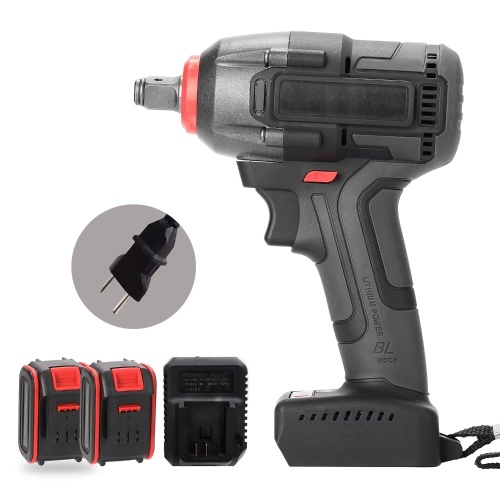 Multifunctional Electric Rechargeable Cordless Brushless Impact Wrench（2pcs Battery）