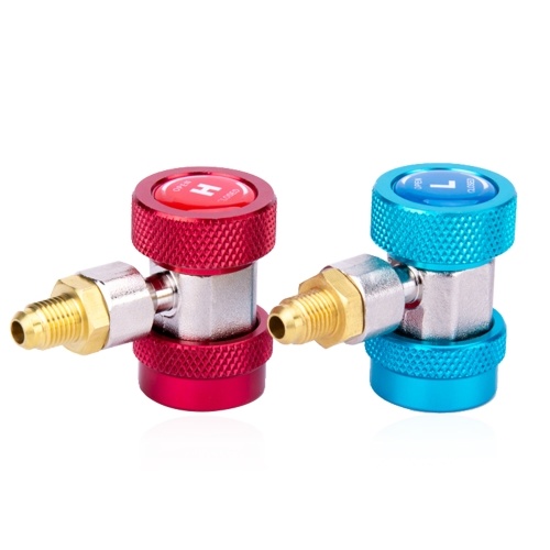 

Adjustable AC R134 High Quick Coupler Connector Brass Adapter for A/C Manifold Gauge