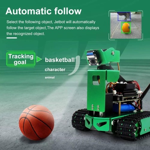 

Tank Smart AI Robot Kit Liftable WiFi Wireless Video Programming Electronic DIY Robot Kit with Autopilot Object Tracking Face and Color Recognition for NVIDIA Jetson Nano A02