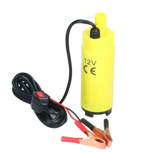 

60W Portable Electric Pump Submersible Fuel Transfer Pump with Outlet Size of 19mm Filter 2 Aligator Clamps for Pumping Diesel Oil Kerosene Water