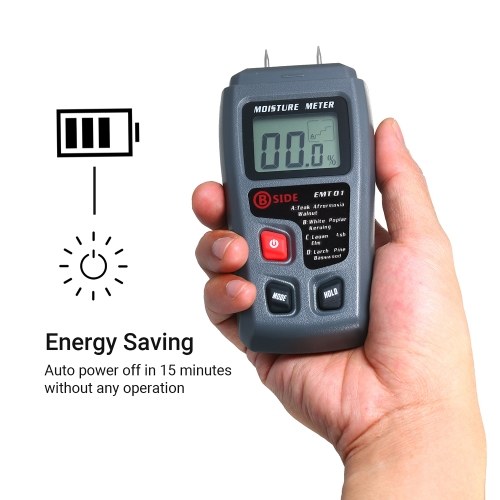 Wood Moisture Test Moisture Meter 4 Modes Portable Hygrometer Pin Type Timber Humidity Instrument Handheld Water Leak Detector LCD Display 