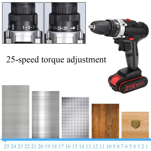 36V Multifunctional Electric Impact Cordless Drill High-power Lithium Battery Wireless Rechargeable Hand Drills Home DIY Electric Power Tools 