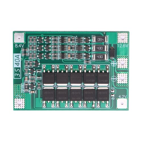 Placa de proteção de bateria de lítio de íon-lítio 11.1V 12.6V 40A Placa de proteção de célula de PCB de polímero de lítio com edição Balance / Enhance