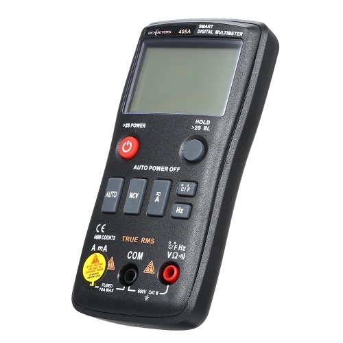 

RICHMETERS RM408B Digital Multimeter 8000 Counts True-RMS Auto Ranging AC/DC Voltage Temperature Measuring Meter Flash Light Backlight Large Screen