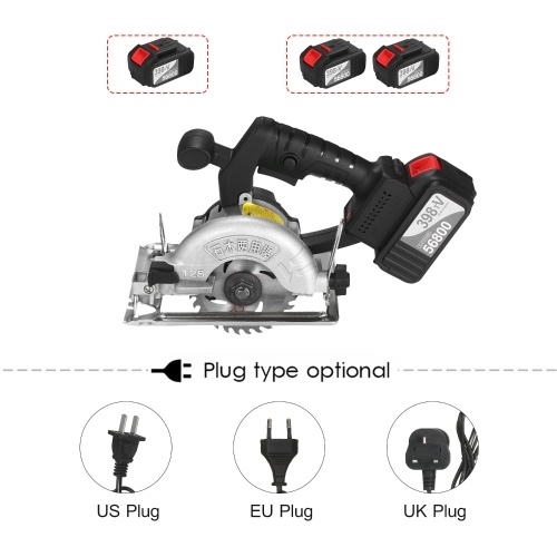 

21V Cordless Circular Saw 6500RPM 2x4.0Ah Battery Fast Charger 45 Degree Adjustable Bevel Cutting with 110mm 30T Blades Circular Saw Woodworking Tools