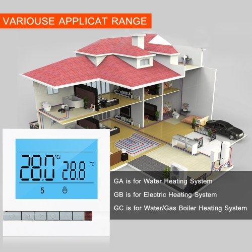 

Programmable Smart Thermostat for Electric Heating Large LCD Screen with Backlight Electric Foor Heating Temprature Controller