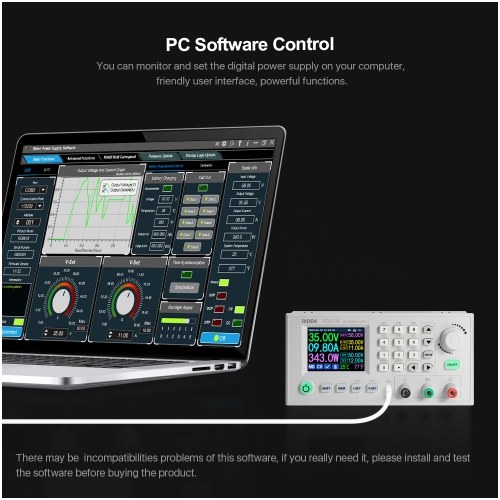 RD6018 18A Constant-Voltage and Constant-Current Direct-current Power-Supply Module Keypad PC Software Wifi Phone App Control with Firmware Update Function 