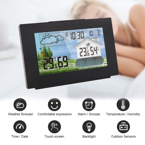 Wireless Weather Station Forecaster Indoor Outdoor Thermometer Hygrometer with Sensor 