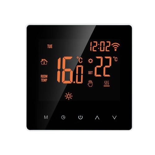 

Smart Thermostat Water/Gas Boiler Digital Temperature Controller Touchscreen LCD Display Week Programmable Anti-freeze Function Water Heating Thermostat for Home School Office Hotel