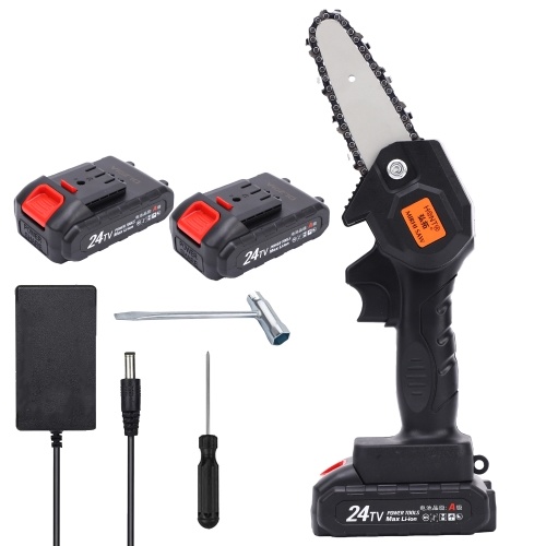 4-In Mini Chainsaw Cordless Pruning Saw 2Pack 6.0A Rechargeable Portable Electric Saw One-Hand Lightweight Pruning Shears Chainsaw for Garden Tree Branch Logging Cutting