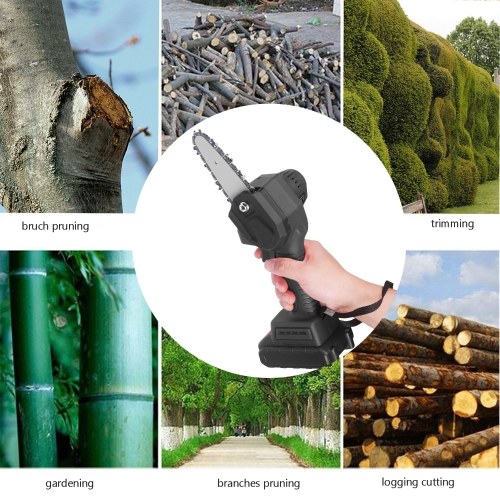 

21V Cordless Chainsaw with 2.0Ah Battery and Charger 4-Inch Mini Chain Saw Electric Pruning Saw for Cutting Wood Tree Trimming Woodworking