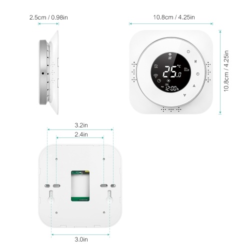 

95-240V Wi-Fi Smart Thermostat Programmable Thermostat 5+1+1 Six Periods Voice APP Control Backlight LCD Water Heating Thermoregulator Compatible with Amazon Echo Google Home Tmall Genie