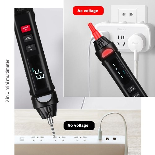 3 In 1 Intelligent Multimeter (Multimeter+Voltage Test Pen +Phase-sequence Meter) Multimeter AC/Direct Current Voltage Measurement Multifunction Utility Tool 
