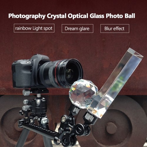 

Photography Crystal with Tripod Optical Glass Photo Ball with 1/4'' Screw Mouth Glow Effect Decorative Photography Accessories